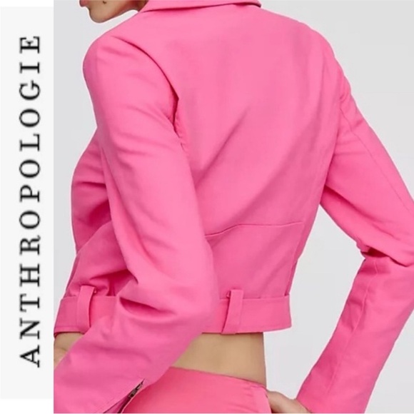 Anthropologie Dolan Cropped Linen Moto Jacket - Picture 2 of 14